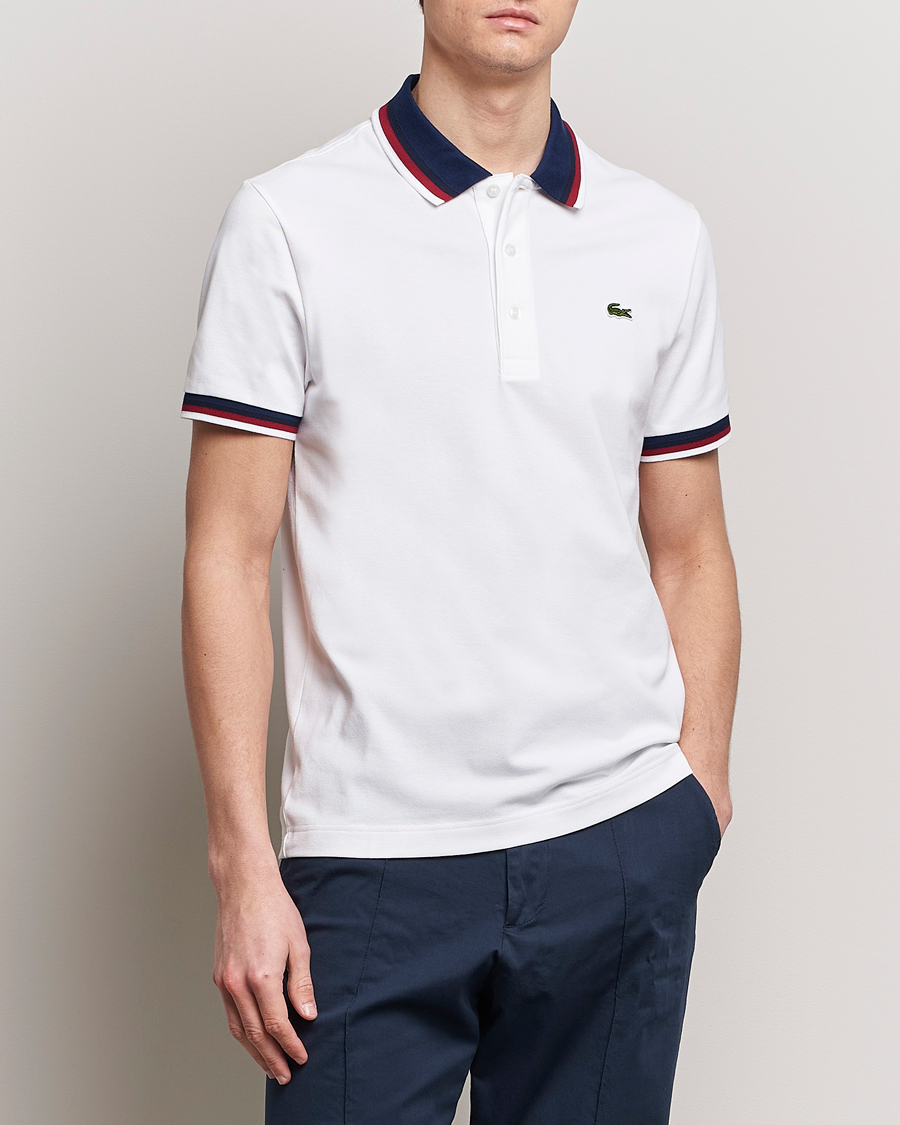 Homme | Polos À Manches Courtes | Lacoste | Regular Fit Tipped Polo White
