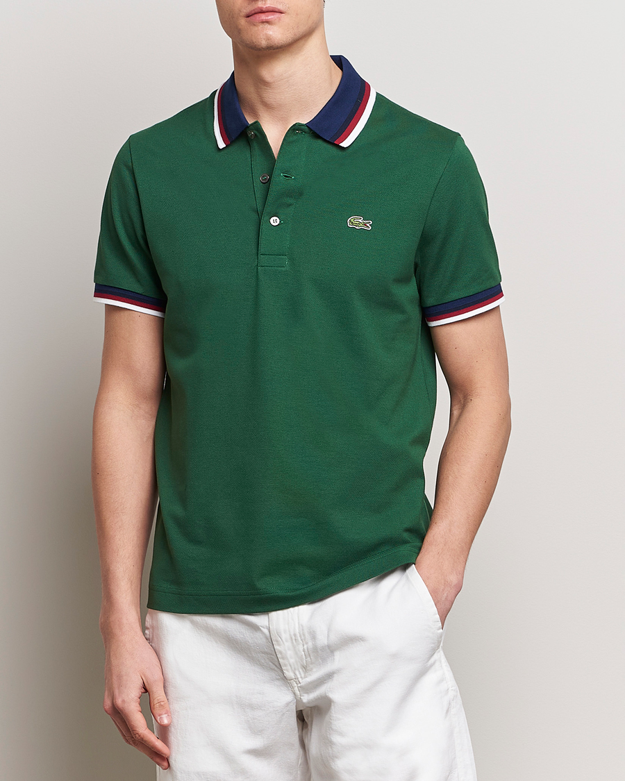 Homme | Polos | Lacoste | Regular Fit Tipped Polo Green