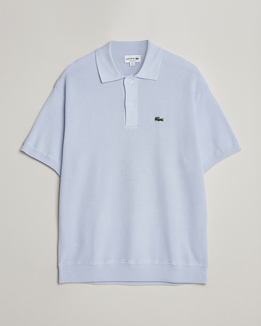 Homme | Polos | Lacoste | Relaxed Fit Moss Stitched Knitted Polo Phoenix Blue