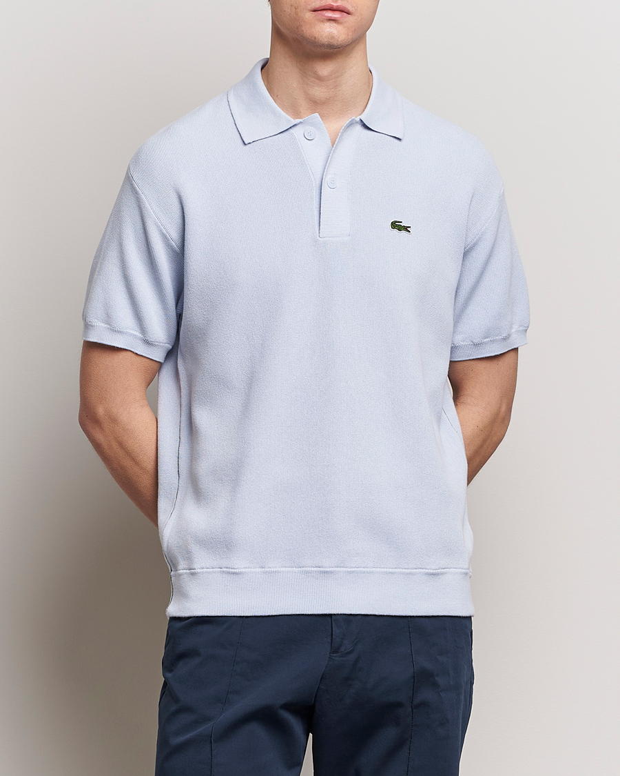 Homme |  | Lacoste | Relaxed Fit Moss Stitched Knitted Polo Phoenix Blue