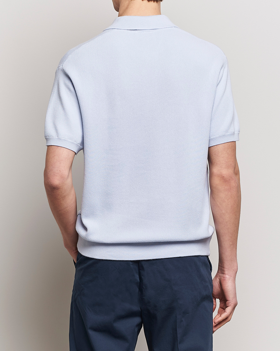 Homme | Polos | Lacoste | Relaxed Fit Moss Stitched Knitted Polo Phoenix Blue