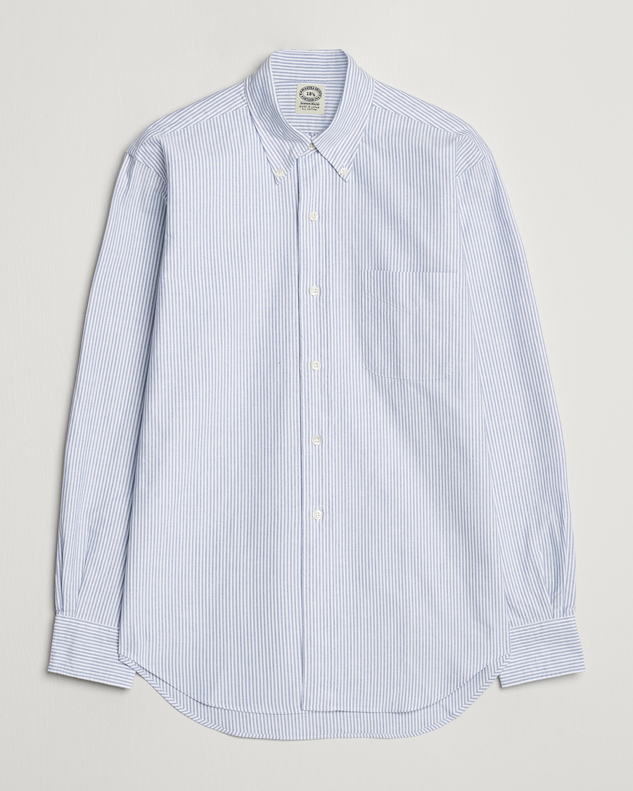 Homme | Chemises | Kamakura Shirts | Vintage Ivy Oxford Button Down Shirt Blue Stripe