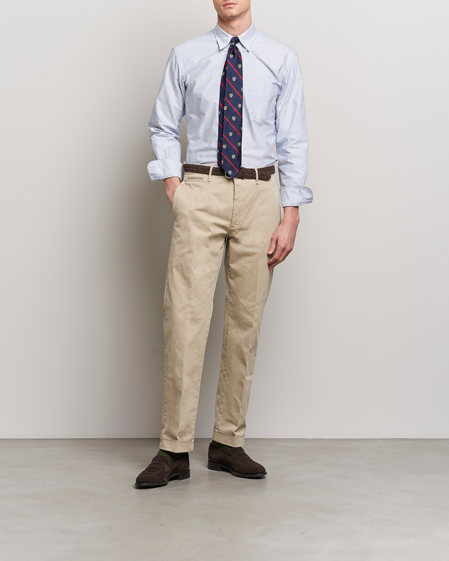 Homme | Chemises | Kamakura Shirts | Vintage Ivy Oxford Button Down Shirt Blue Stripe