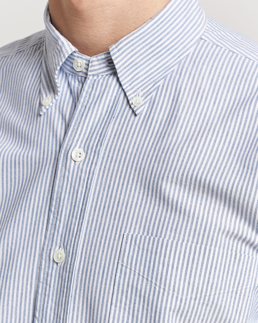 Homme | Chemises | Kamakura Shirts | Vintage Ivy Oxford Button Down Shirt Blue Stripe