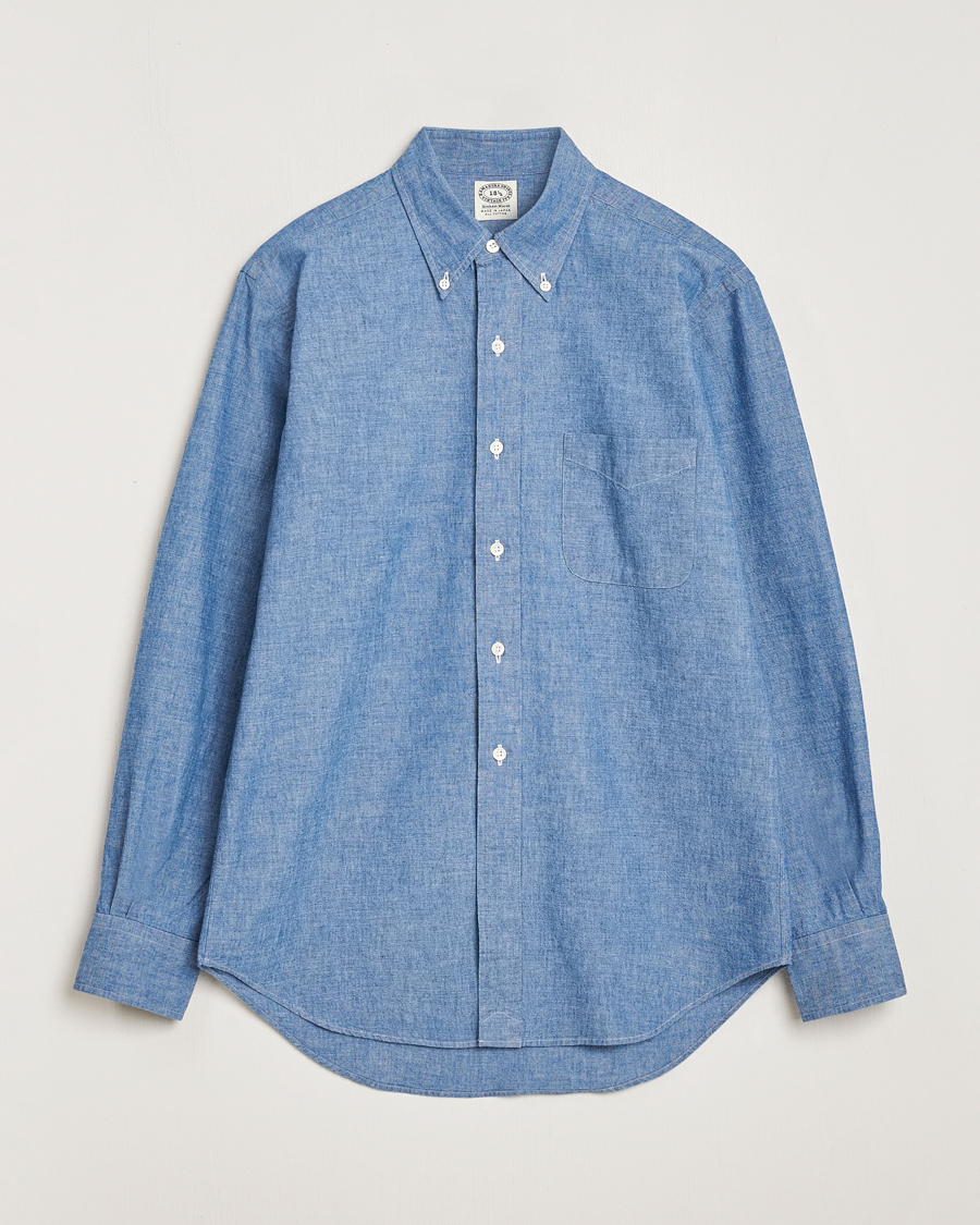 Homme | Chemises | Kamakura Shirts | Vintage Ivy Chambray Button Down Shirt Blue
