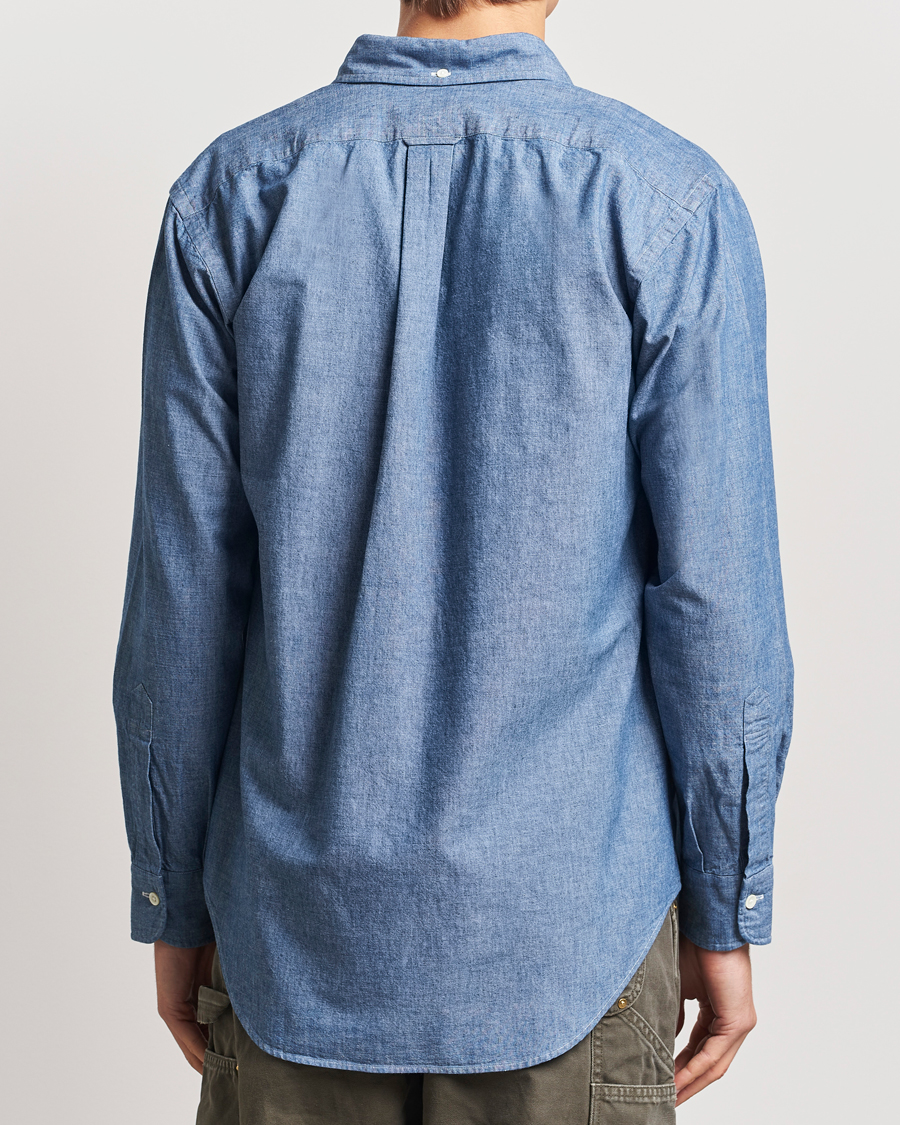 Homme | Chemises | Kamakura Shirts | Vintage Ivy Chambray Button Down Shirt Blue