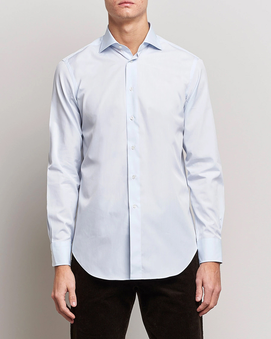 Homme | Chemises | Kamakura Shirts | Slim Fit Broadcloth Dress Shirt Light Blue