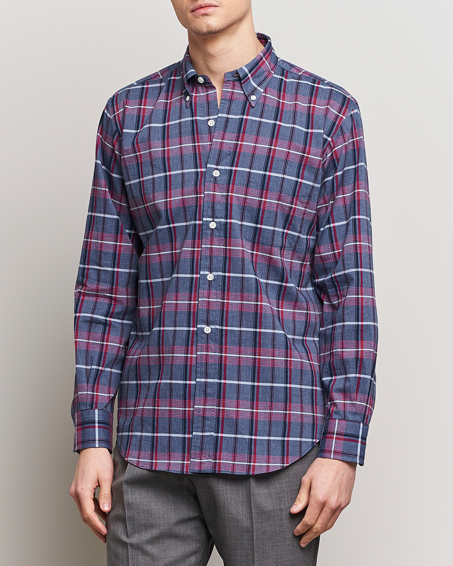 Homme | Chemises | Kamakura Shirts | Vintage Ivy Button Down Shirt  Blue Madras