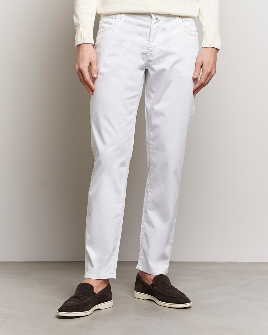 Homme | Pantalon Décontracté | Incotex | 5-Pocket Cotton/Stretch Pants White