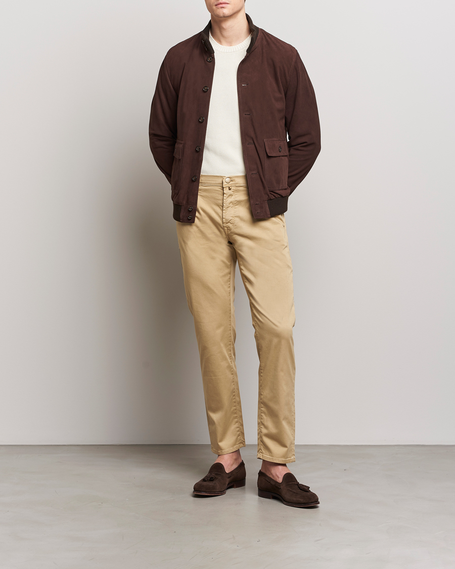 Homme | Pantalons | Incotex | 5-Pocket Cotton/Stretch Pants Beige