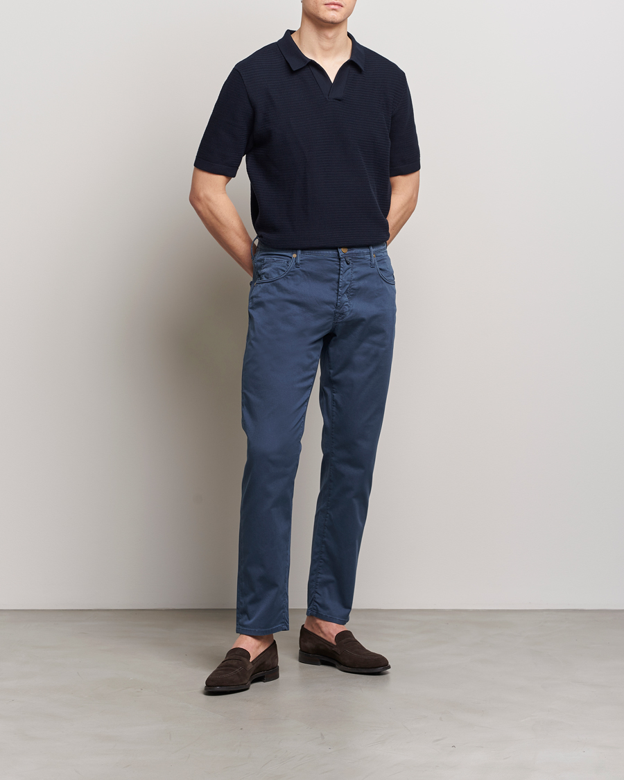 Homme | Pantalons | Incotex | 5-Pocket Cotton/Stretch Pants Navy