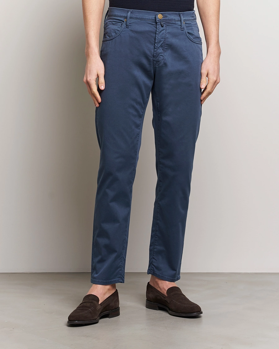 Homme | Pantalon Décontracté | Incotex | 5-Pocket Cotton/Stretch Pants Navy