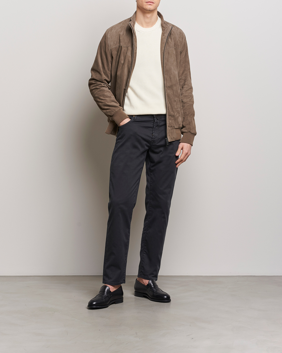 Homme | Pantalons | Incotex | 5-Pocket Cotton/Stretch Pants Black