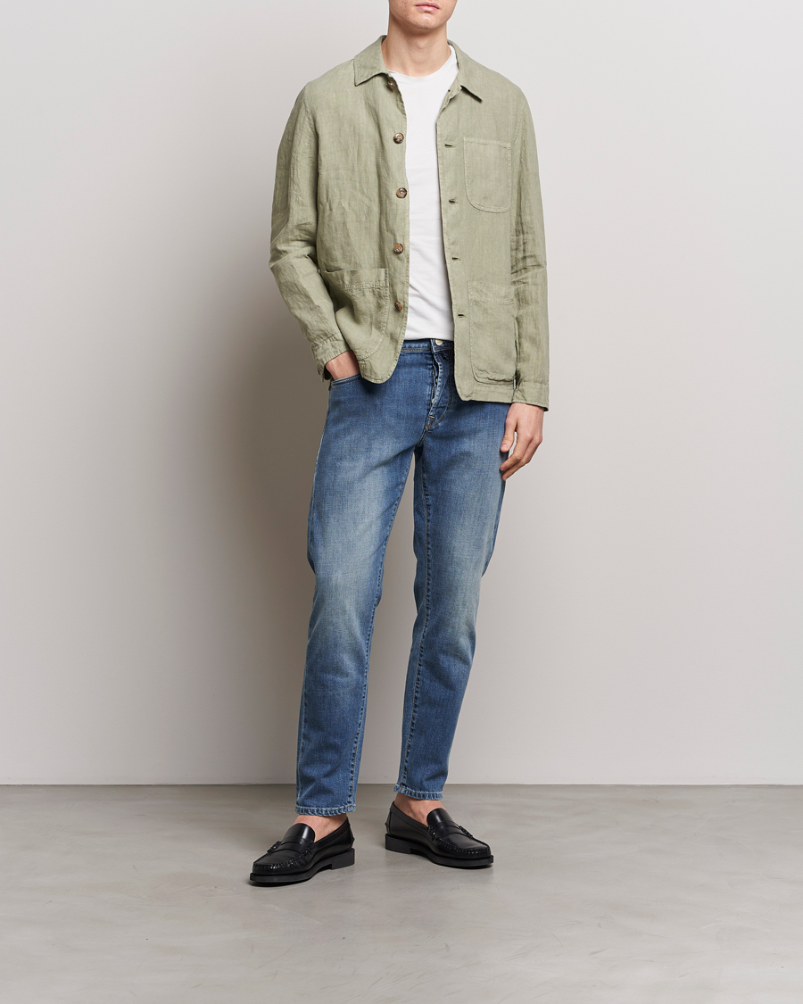 Homme | Jeans | Incotex | 5-Pocket Stretch Denim Medium Blue