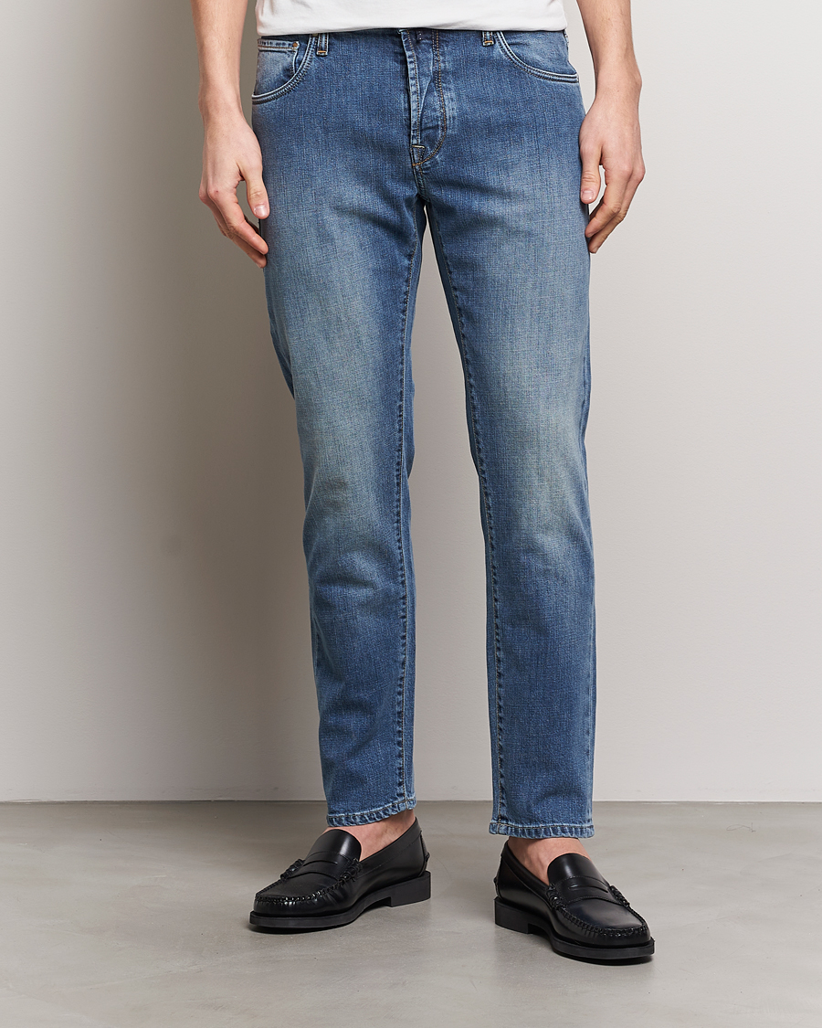 Homme | Jeans | Incotex | 5-Pocket Stretch Denim Medium Blue