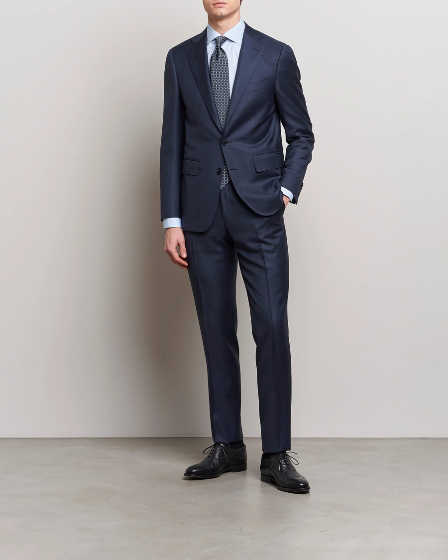 Homme | Formal Wear | Canali | Capri Super 130s Wool Suit Navy