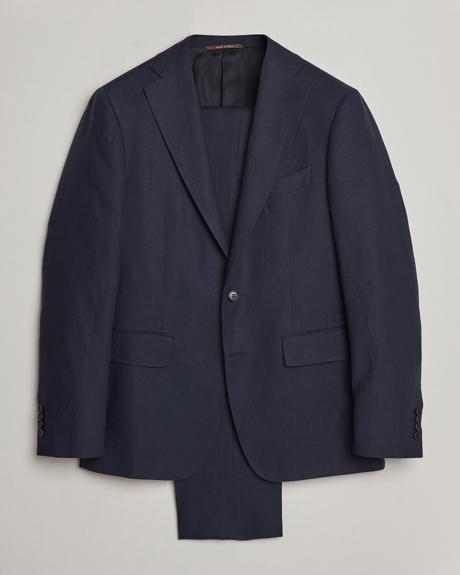 Homme | Costumes | Canali | Capri Linen Suit Navy