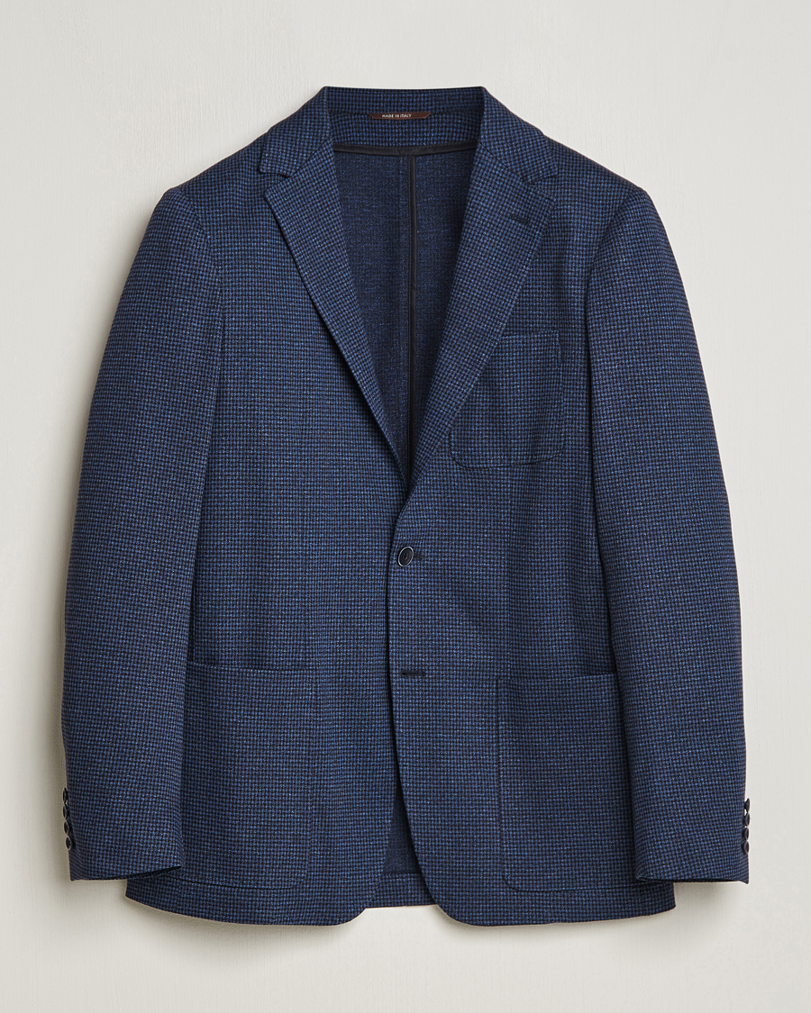 Homme | Blazers | Canali | Micro Check Jersey Blazer Navy