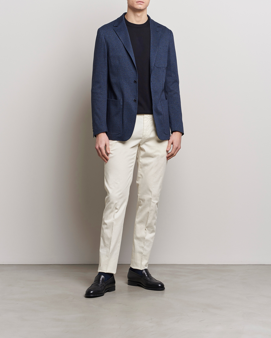 Homme | Blazers | Canali | Micro Check Jersey Blazer Navy
