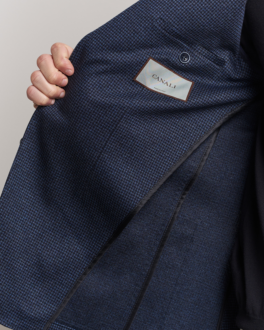 Homme | Blazers | Canali | Micro Check Jersey Blazer Navy