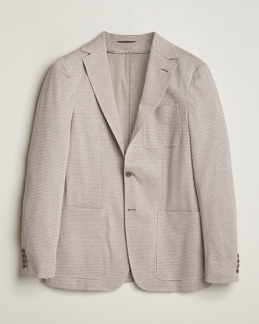 Homme | Blazers | Canali | Micro Check Jersey Blazer Light Beige