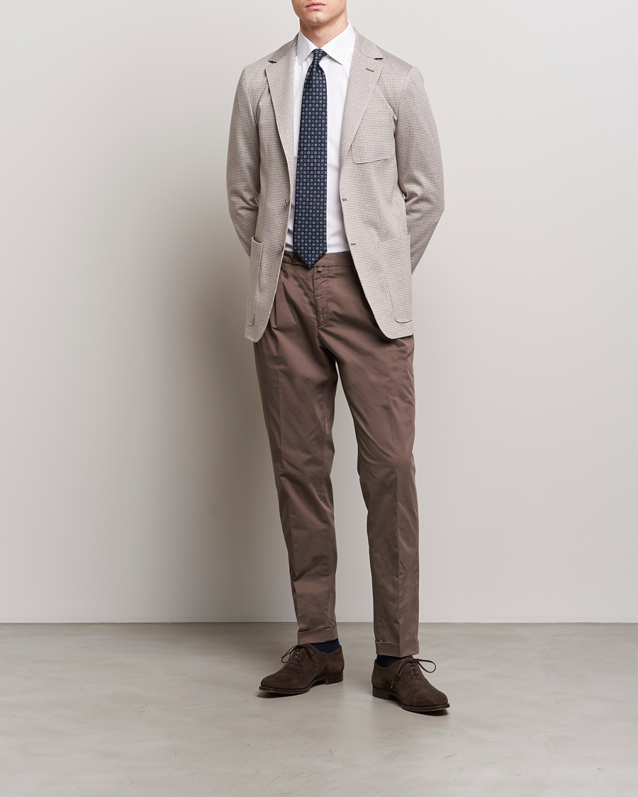 Homme | Blazers | Canali | Micro Check Jersey Blazer Light Beige