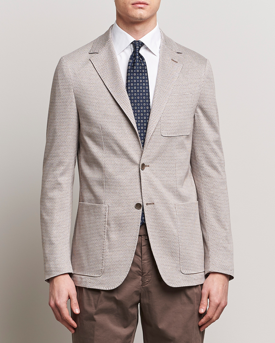 Homme | Sections | Canali | Micro Check Jersey Blazer Light Beige