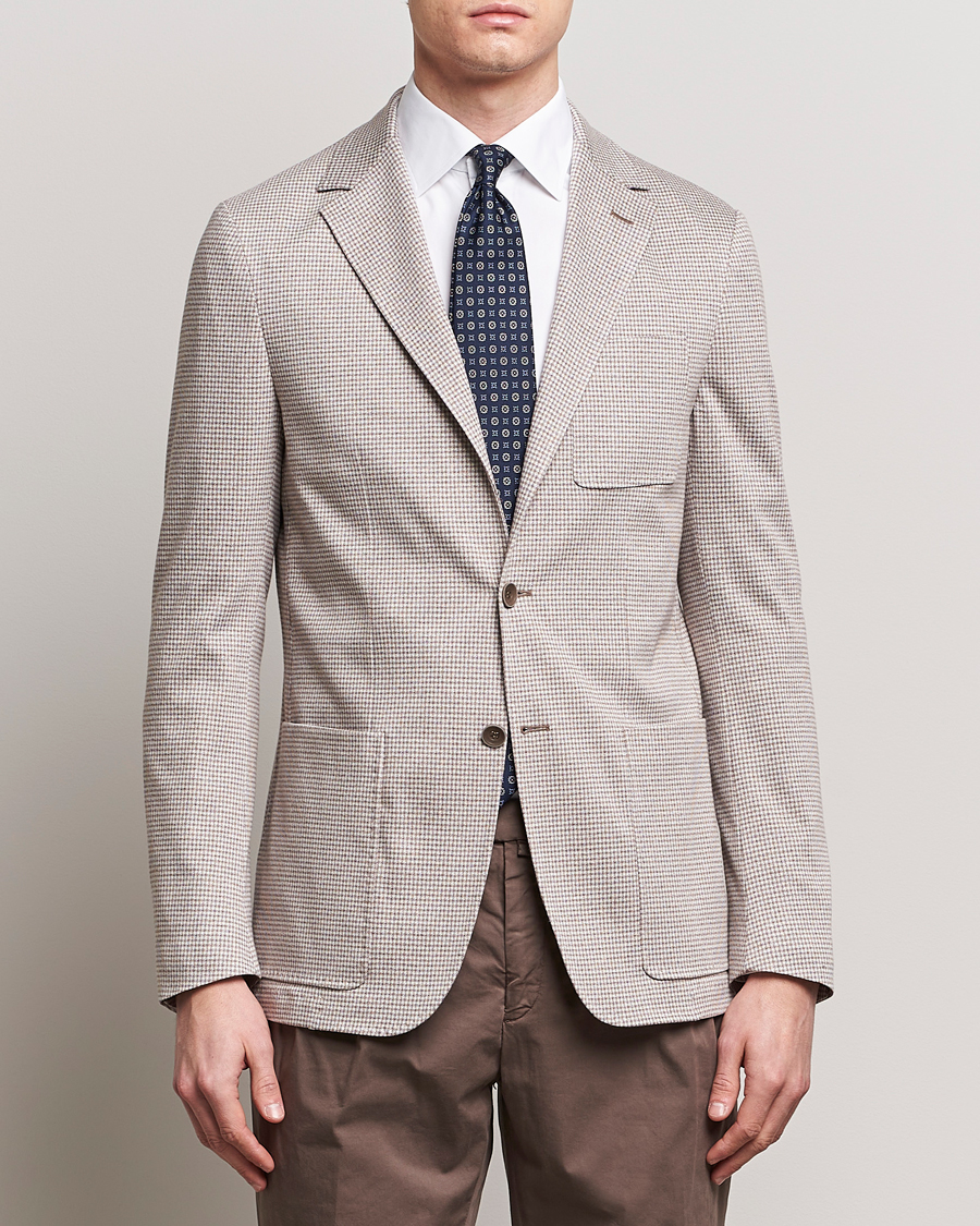 Homme | Blazers | Canali | Micro Check Jersey Blazer Light Beige