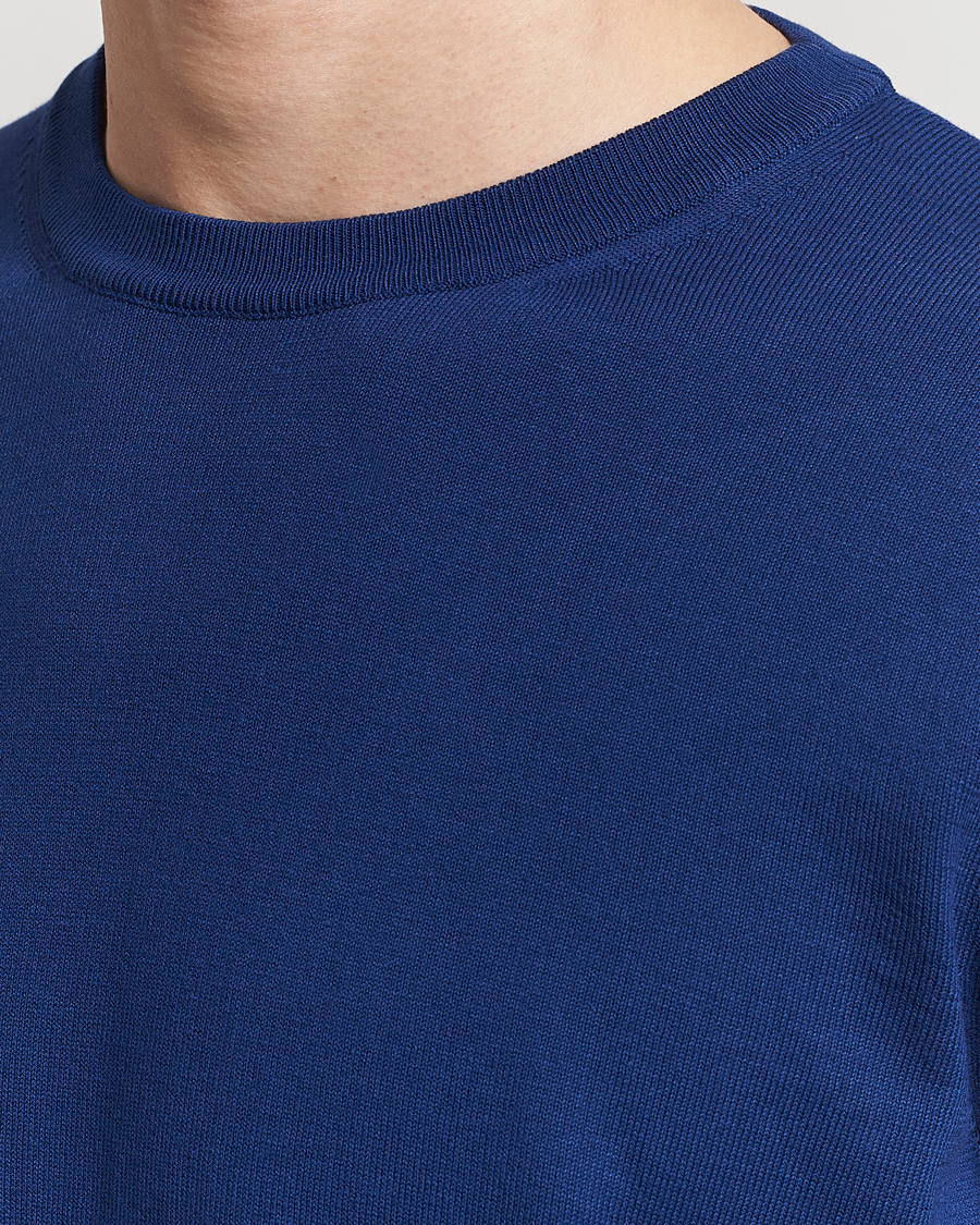 Homme | Pulls Et Tricots | Canali | Cotton Crew Neck Pullover Royal Blue