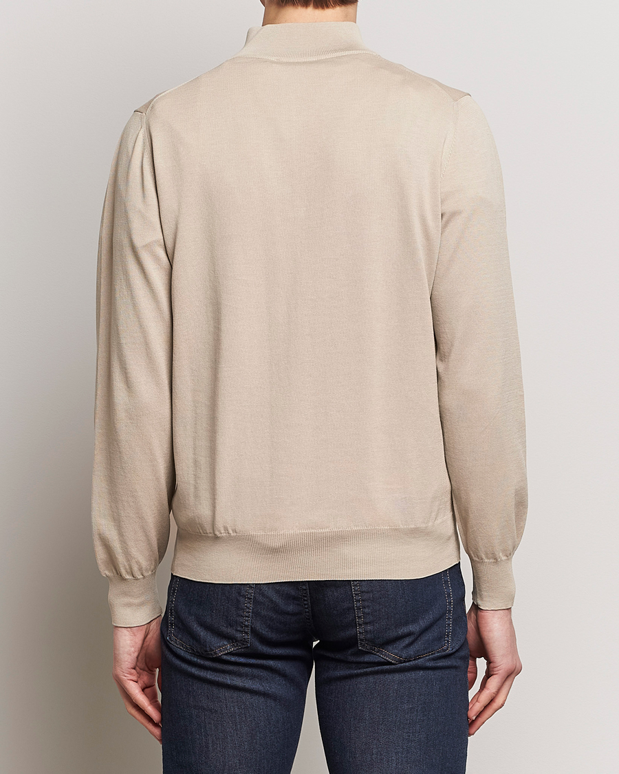 Homme | Pulls Et Tricots | Canali | Cotton Half Zip Sweater Beige