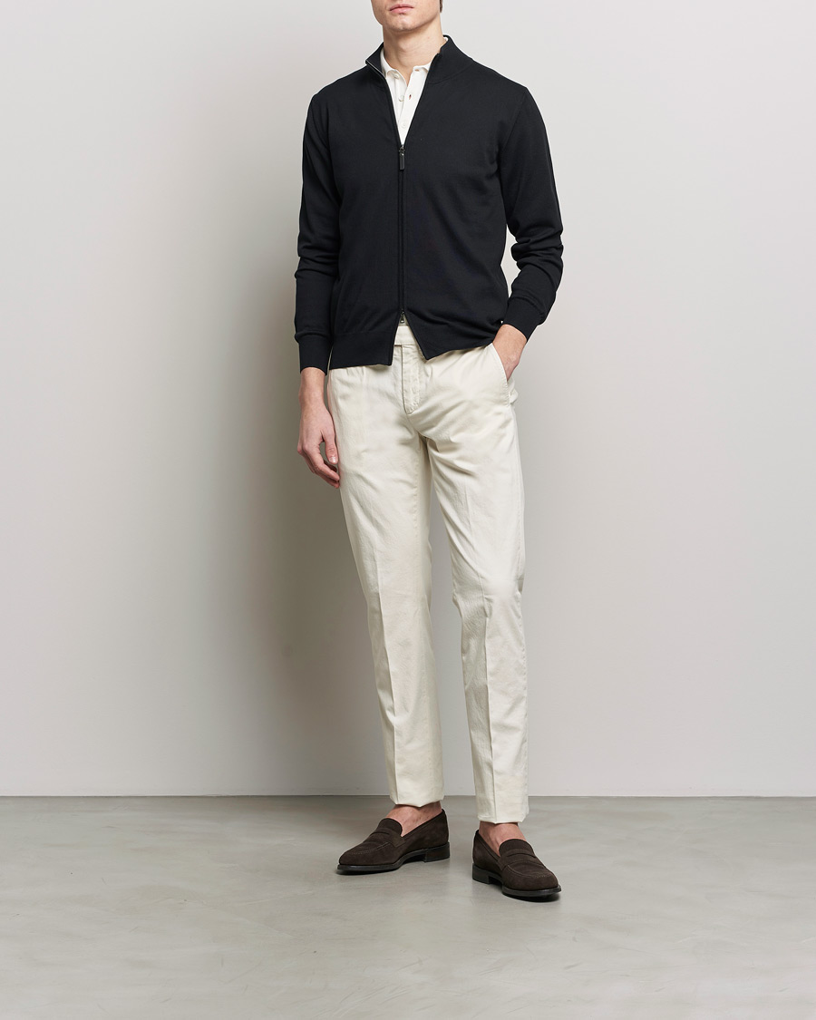 Homme | Pulls Et Tricots | Canali | Cotton Full Zip Black