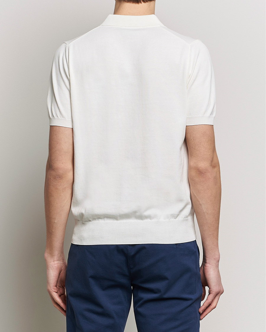 Homme | Polos | Canali | Cotton Short Sleeve Polo White
