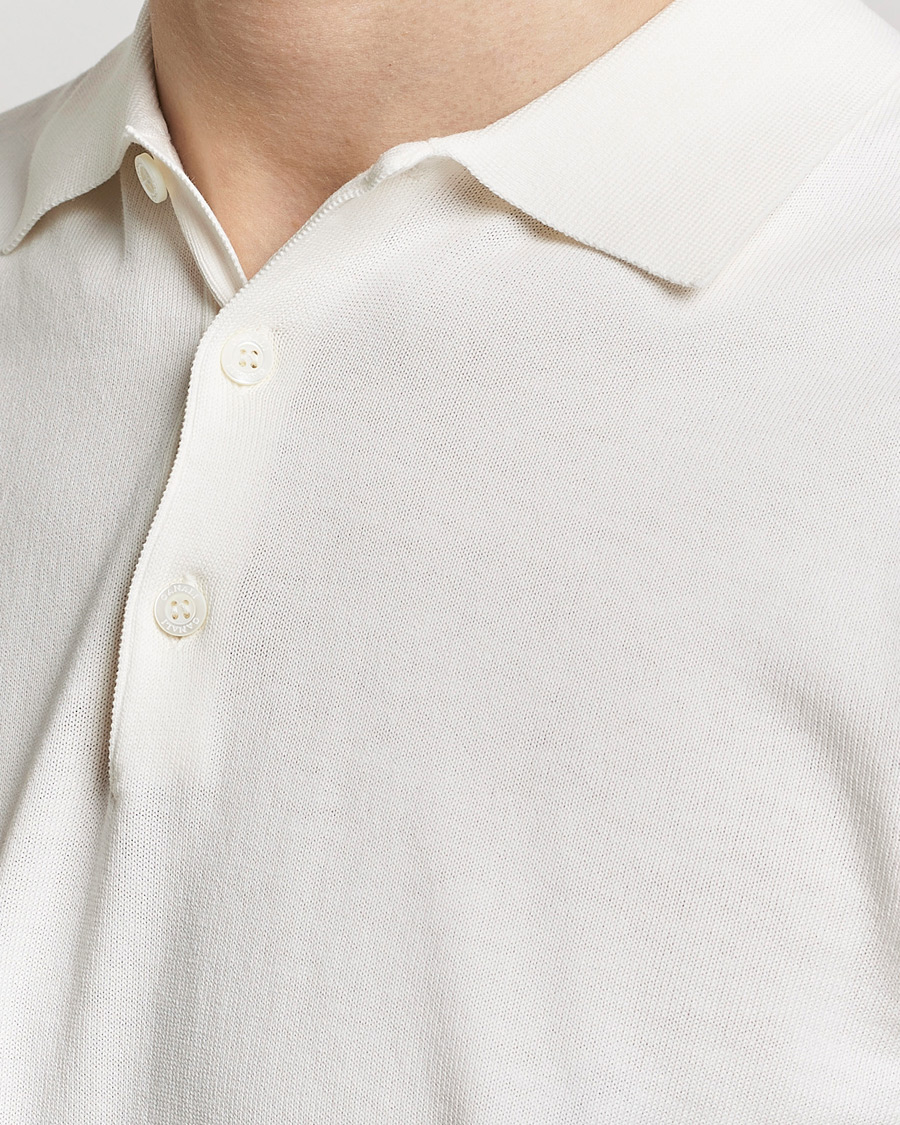 Homme | Polos | Canali | Cotton Short Sleeve Polo White