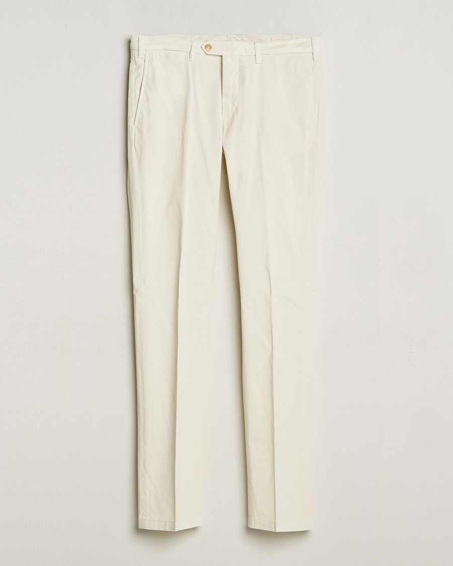 Homme | Pantalons | Canali | Cotton Stretch Chinos Off White
