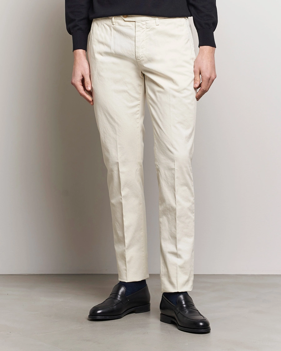 Homme | Canali | Canali | Cotton Stretch Chinos Off White