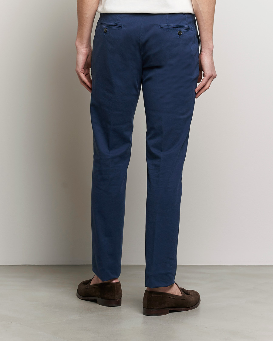Homme | Pantalons | Canali | Cotton Stretch Chinos Dark Blue