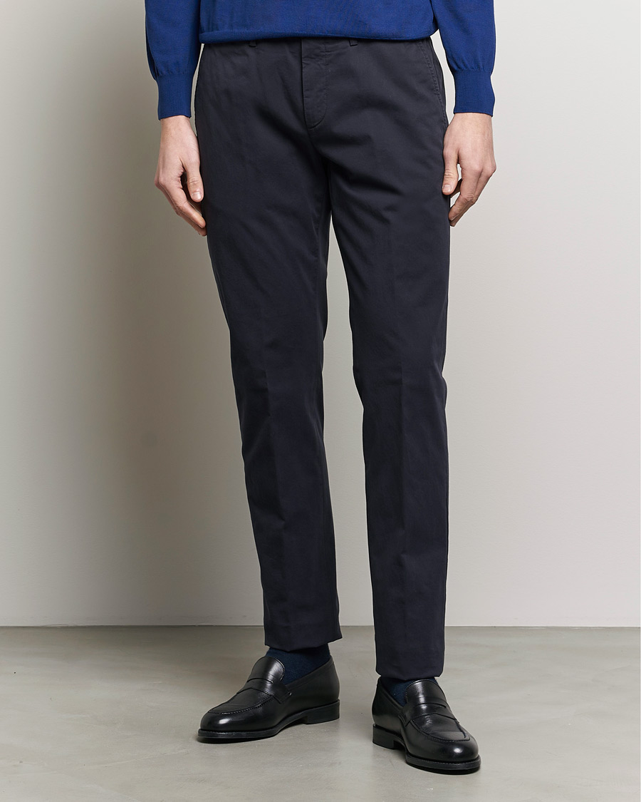 Homme | Vêtements | Canali | Cotton Stretch Chinos Navy