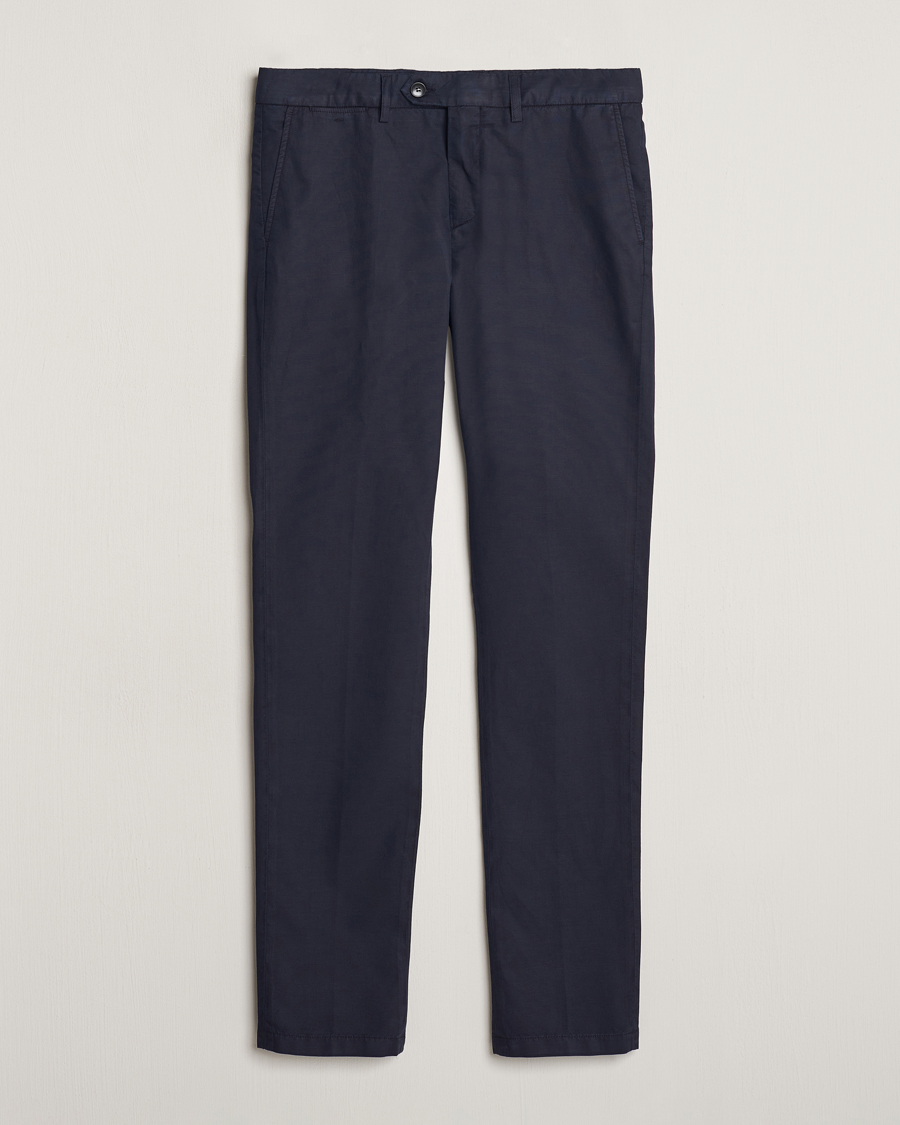 Homme | Pantalons | Canali | Cotton/Linen Trousers Navy