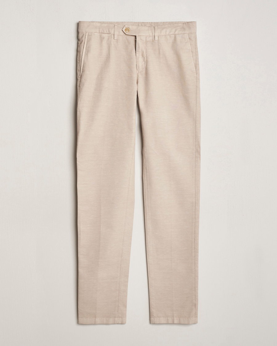 Homme | Pantalons | Canali | Cotton/Linen Trousers Light Beige