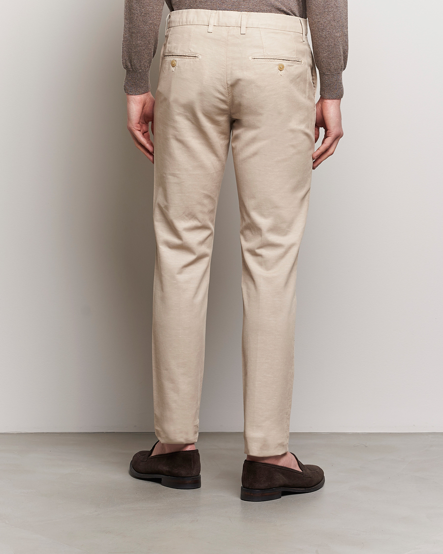 Homme | Pantalons | Canali | Cotton/Linen Trousers Light Beige