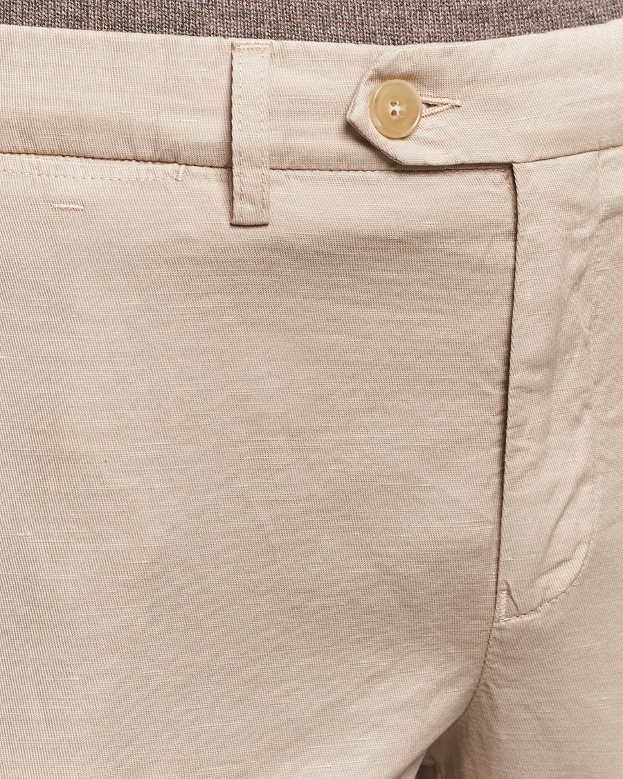 Homme | Pantalons | Canali | Cotton/Linen Trousers Light Beige