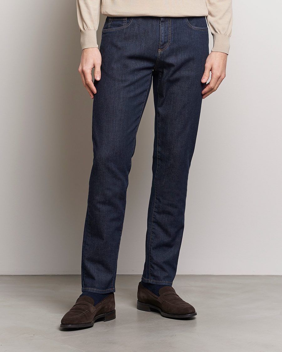 Homme | Jeans Bleus | Canali | Slim Fit 5-Pocket Jeans Dark Indigo