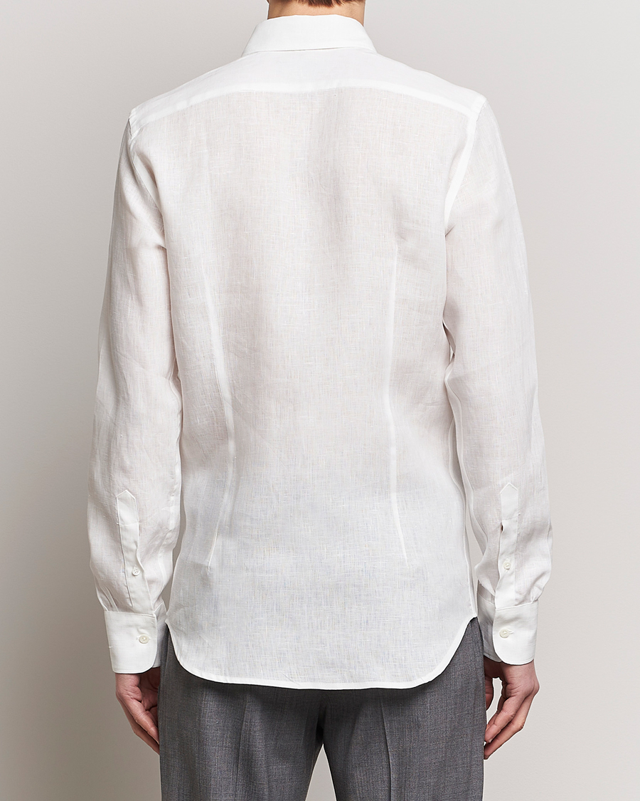 Homme | Chemises | Canali | Slim Fit Linen Sport Shirt White