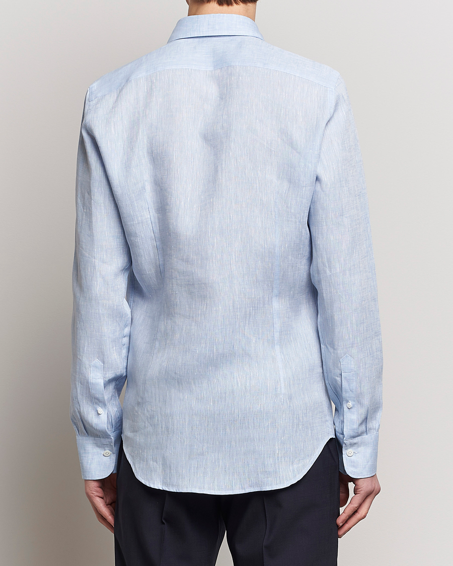 Homme | Chemises | Canali | Slim Fit Linen Sport Shirt Light Blue