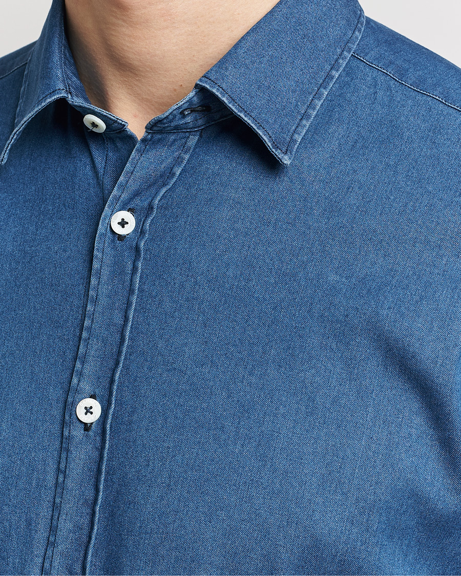 Homme | Chemises | Canali | Slim Fit Denim Shirt Medium Washed