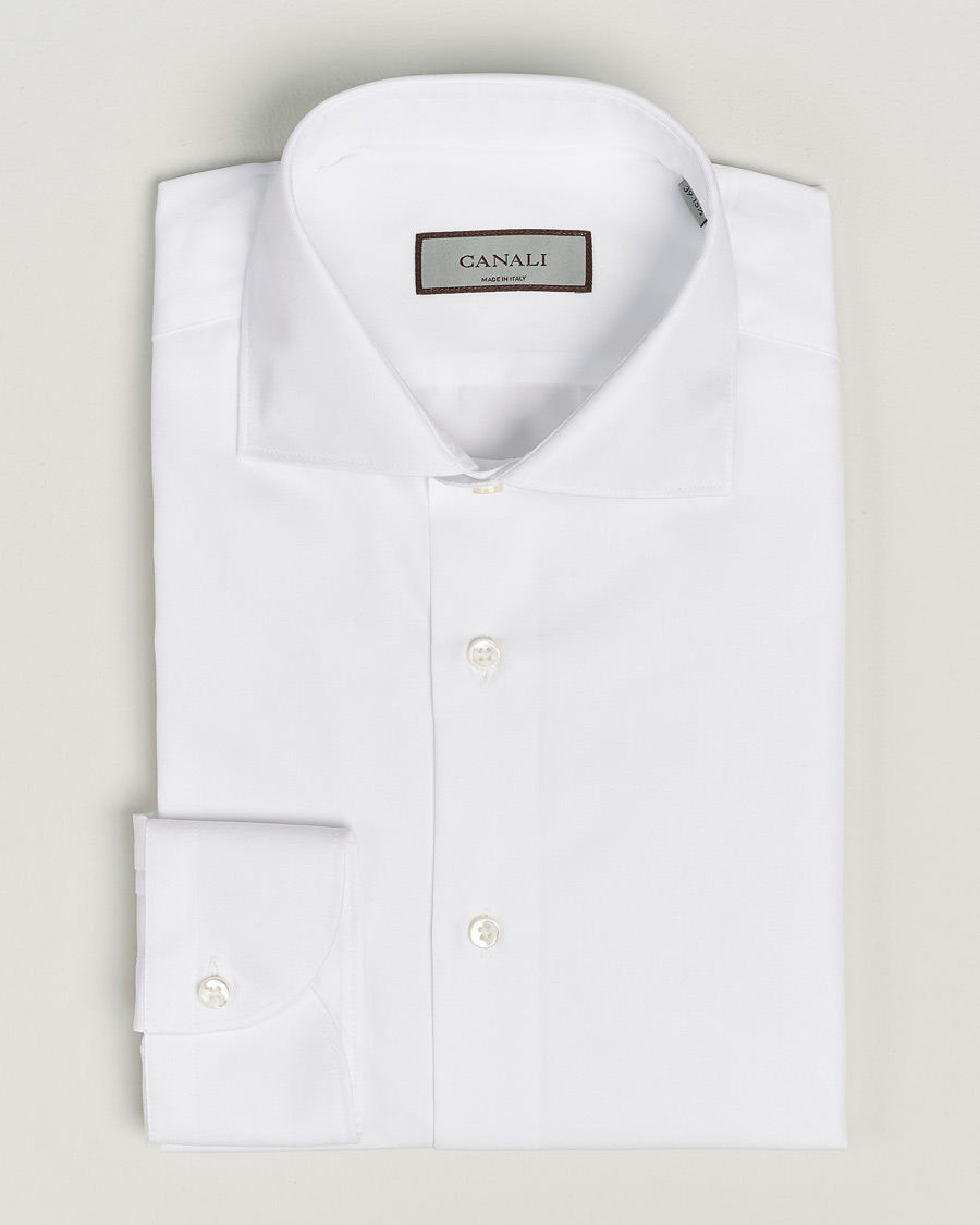 Homme | Chemises | Canali | Slim Fit Cotton Shirt White