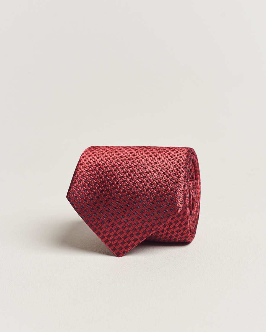 Homme | Canali Microstructure Silk Tie Red | Canali | Microstructure Silk Tie Red