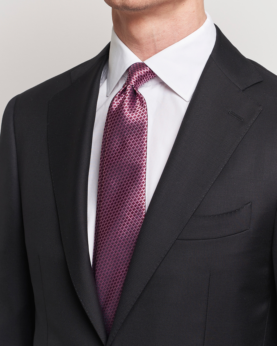 Homme | Canali Microstructure Silk Tie Pink | Canali | Microstructure Silk Tie Pink