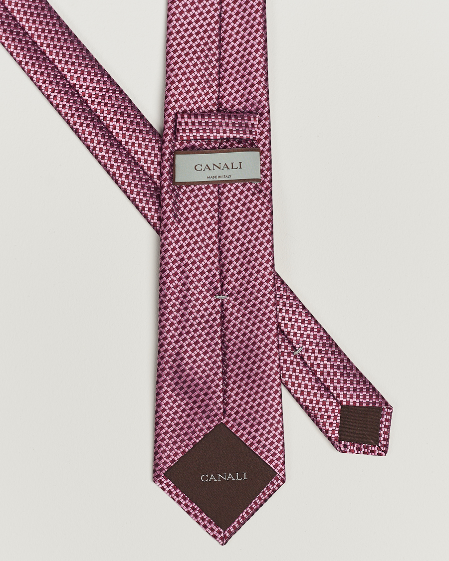 Homme | Canali Microstructure Silk Tie Pink | Canali | Microstructure Silk Tie Pink