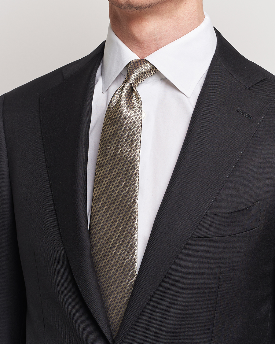 Homme | Cravates | Canali | Microstructure Silk Tie Beige